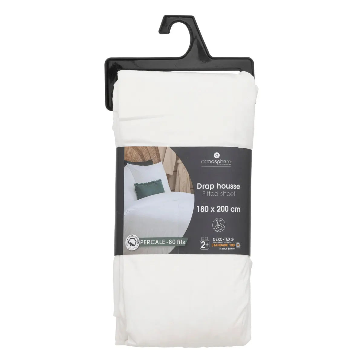 Cearșaf cu elastic Atmosphera, percale, 180x200 cm