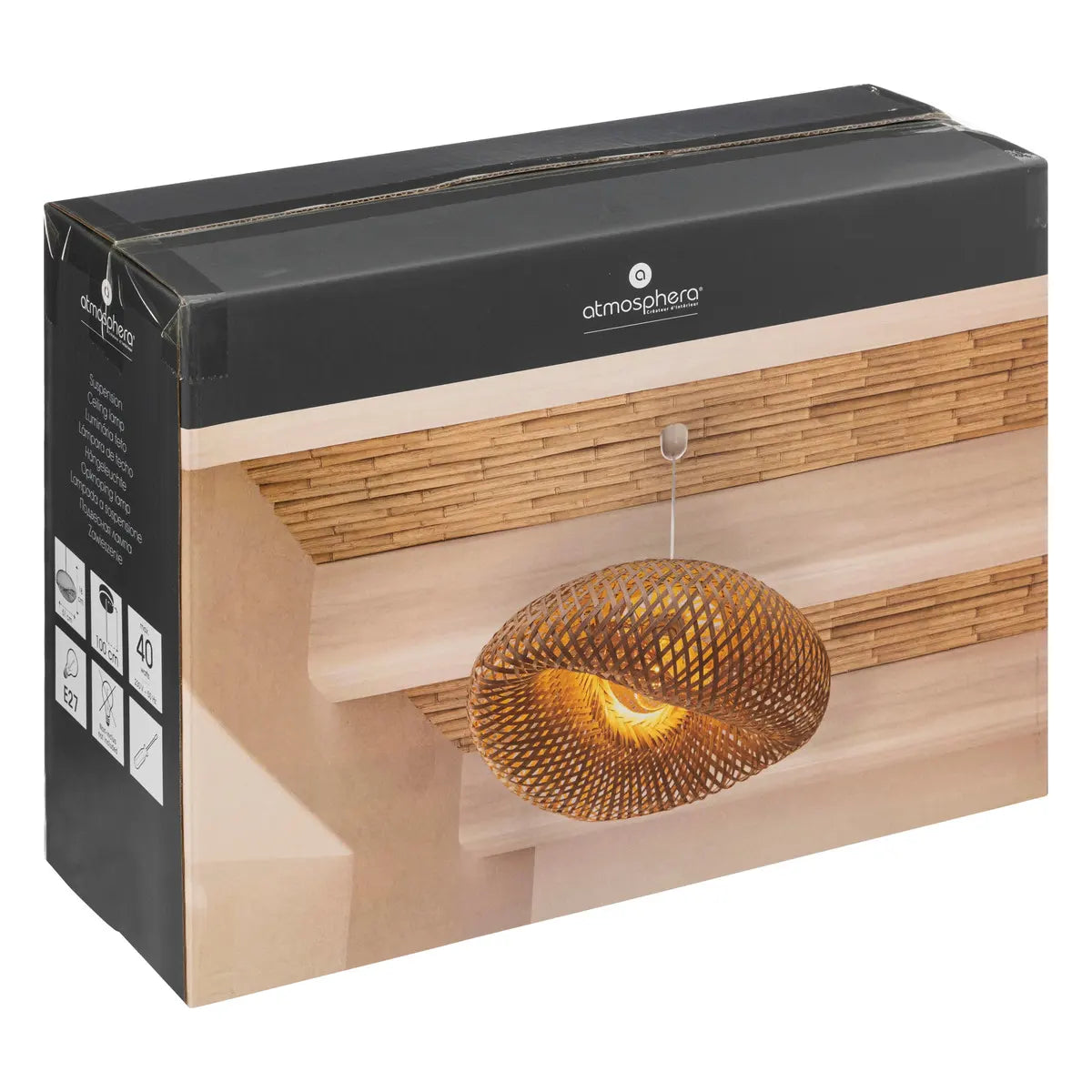 Lampă suspendată Beddy, 50 cm, bambus