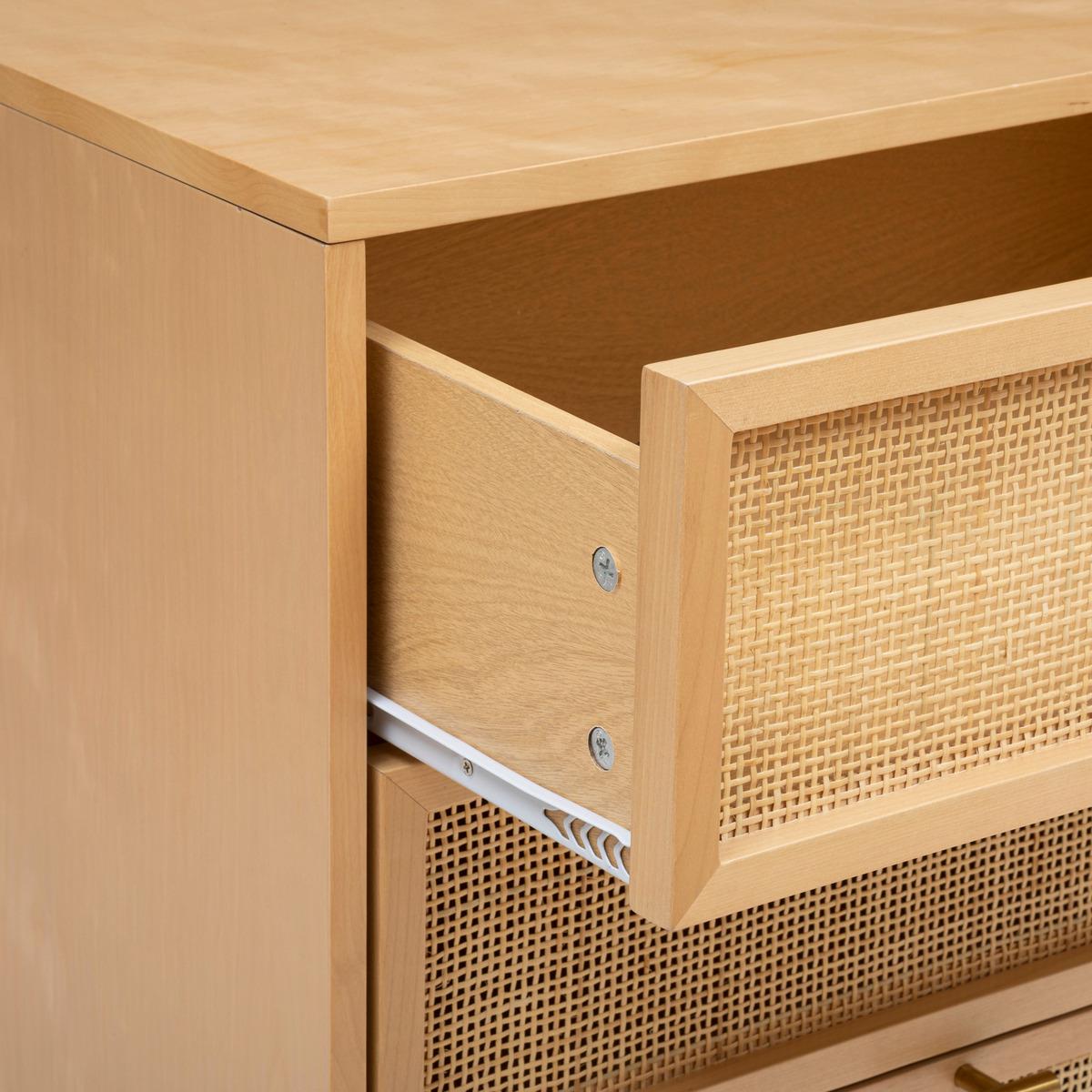 Comodă Atmosphera Rayo, 6 sertare, 120x40cm, MDF, mesteacăn