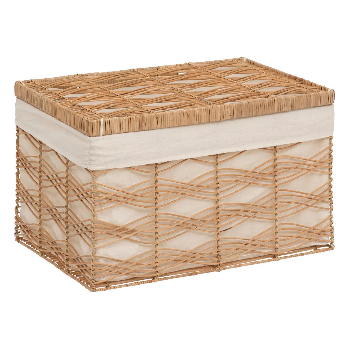 Set de cutii de depozitare Atmosphera Rosy, Rattan, 3 buc.