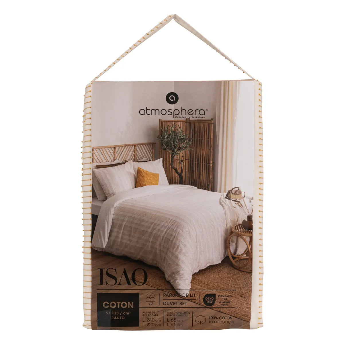 Спално бельо atmosphera Isao, Релефен памук с ефект лен