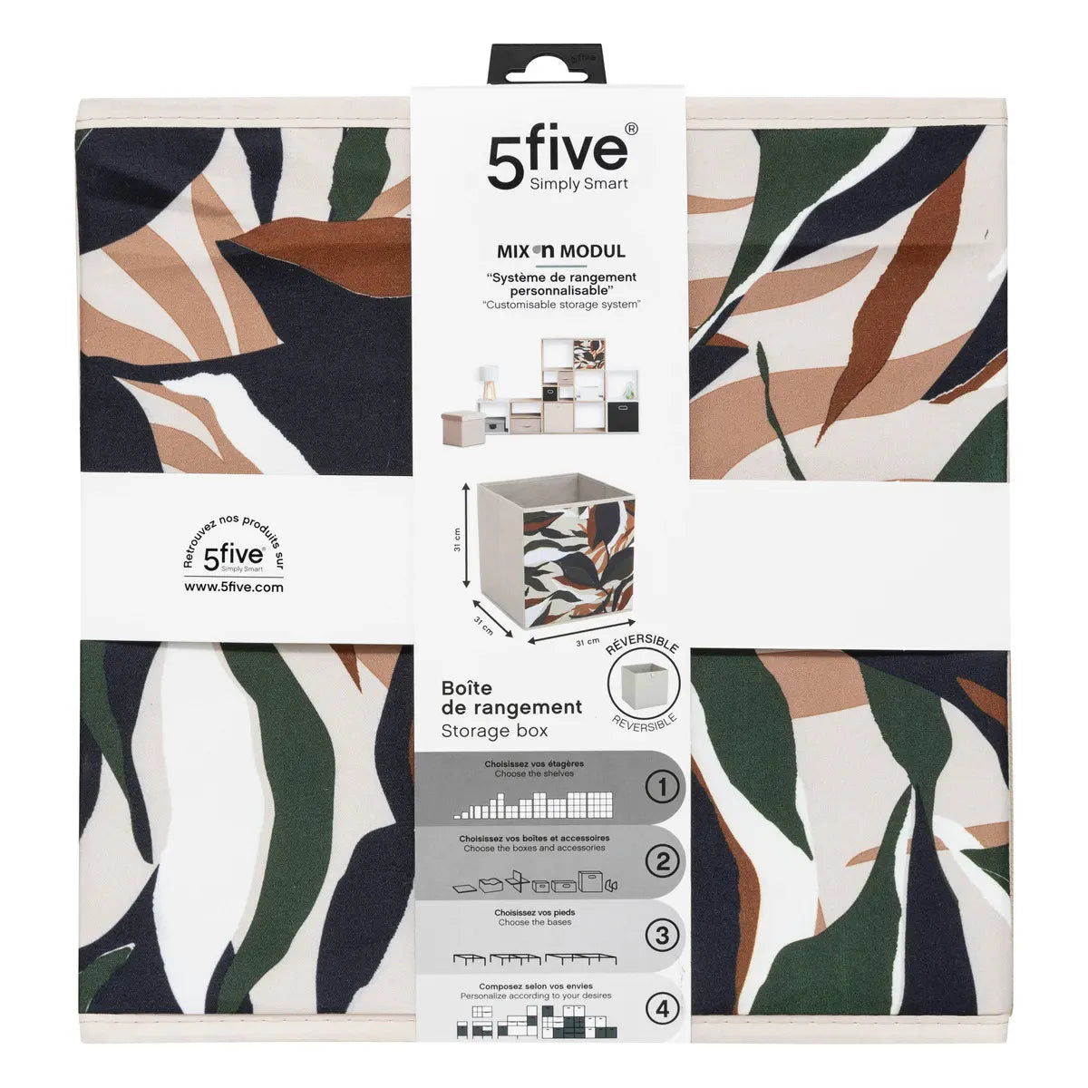 Cutie de depozitare 5five Mix & Modul, Print, 31x31 cm
