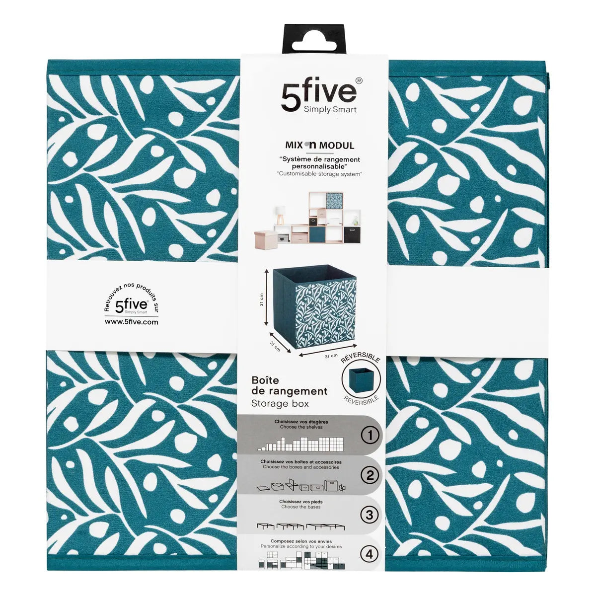 Cutie de depozitare 5five Mix & Modul, Print, 31x31 cm