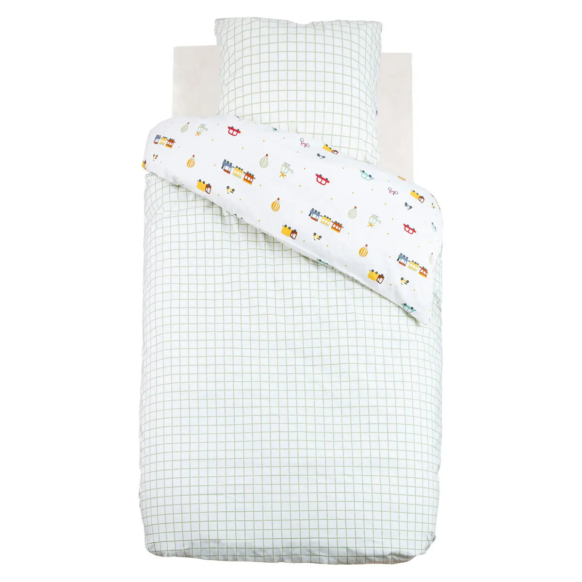 Lenjerie de pat reversibilă pentru copii Atmosphera Cars, 140x200 cm, bumbac