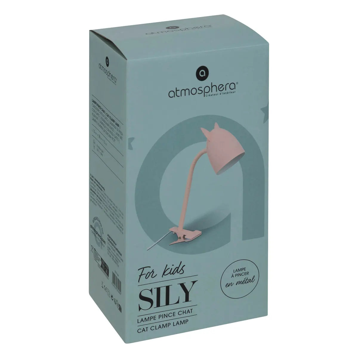 Lampă de noapte pentru copii cu prindere Atmosphera Silly, roz, 43 cm