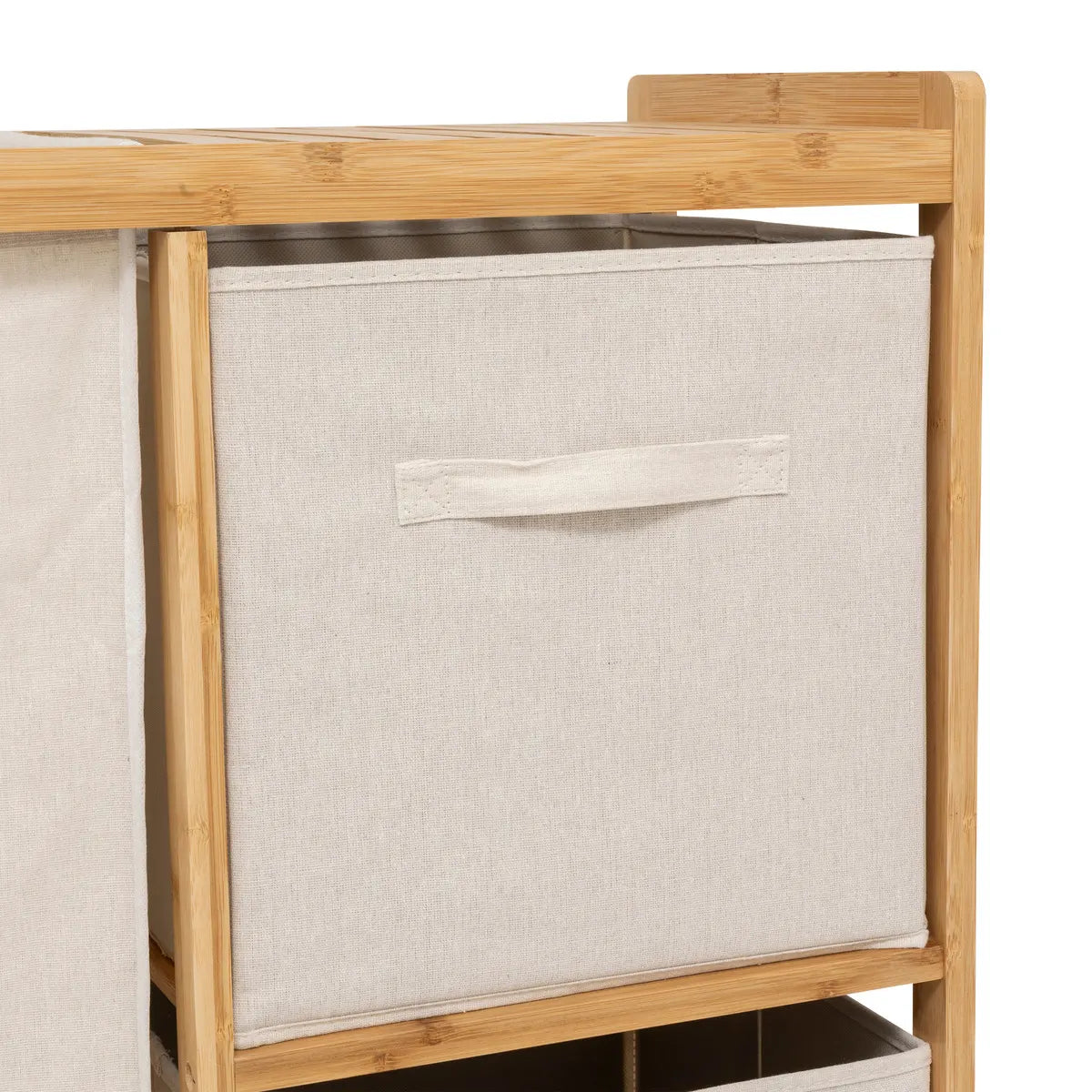 Raft 5five Tidy Box, cu 1 coș de rufe și 2 coșuri de depozitare, bambus