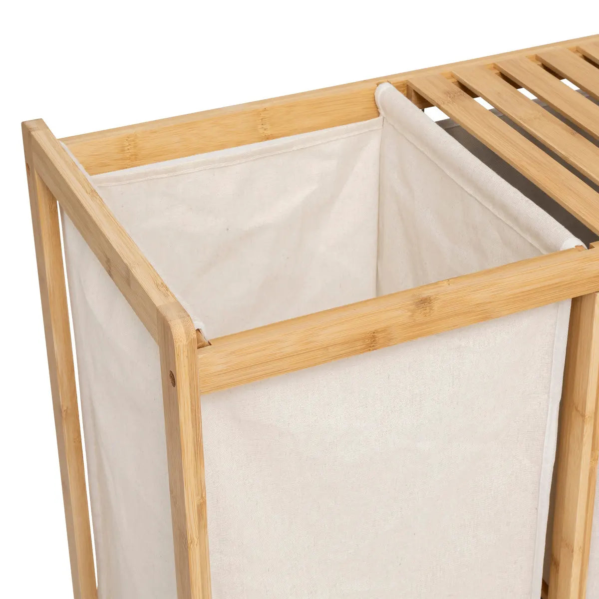 Raft 5five Tidy Box, cu 1 coș de rufe și 2 coșuri de depozitare, bambus