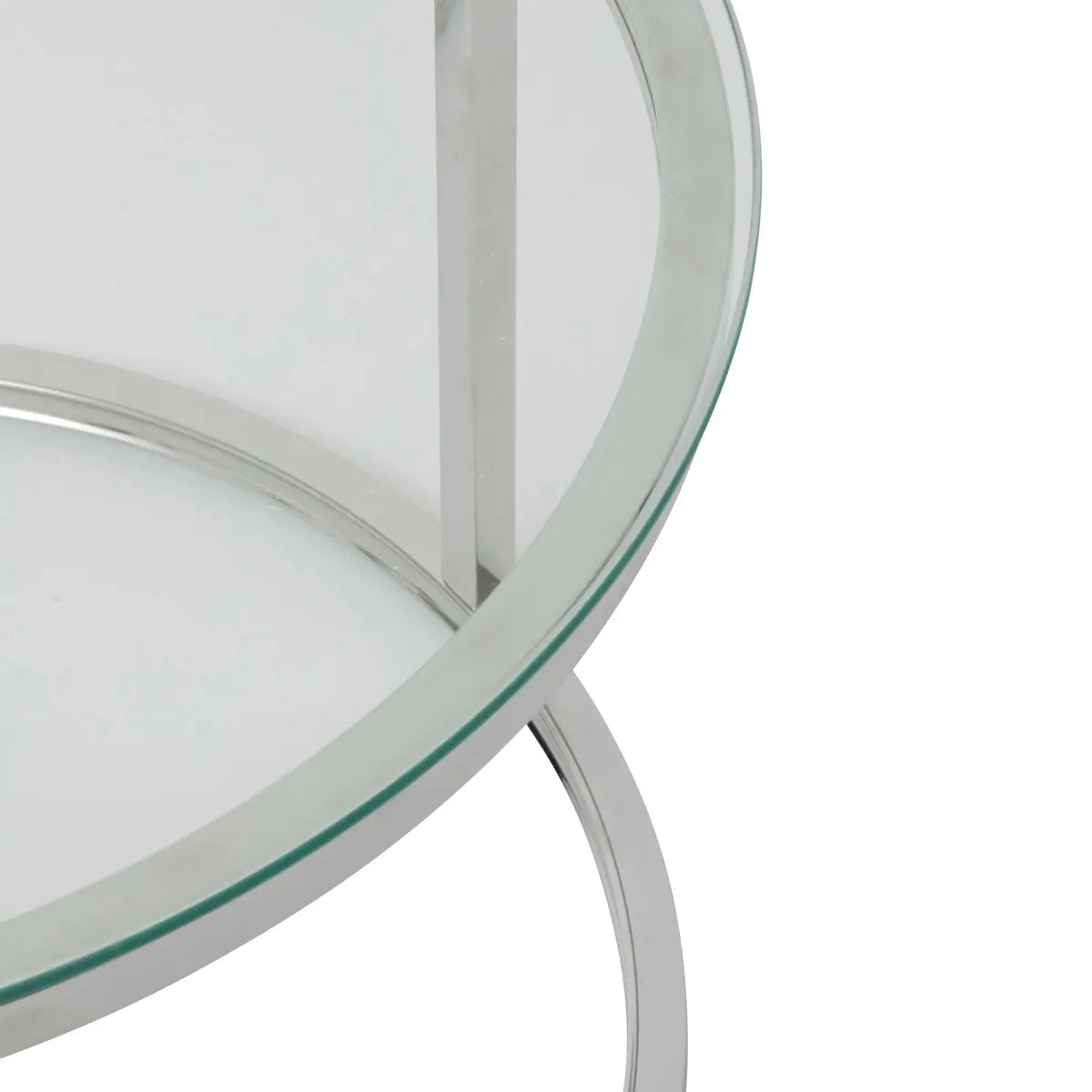 Masă de cafea Atmosphera Kneo, sticlă, metal, 2 buc.