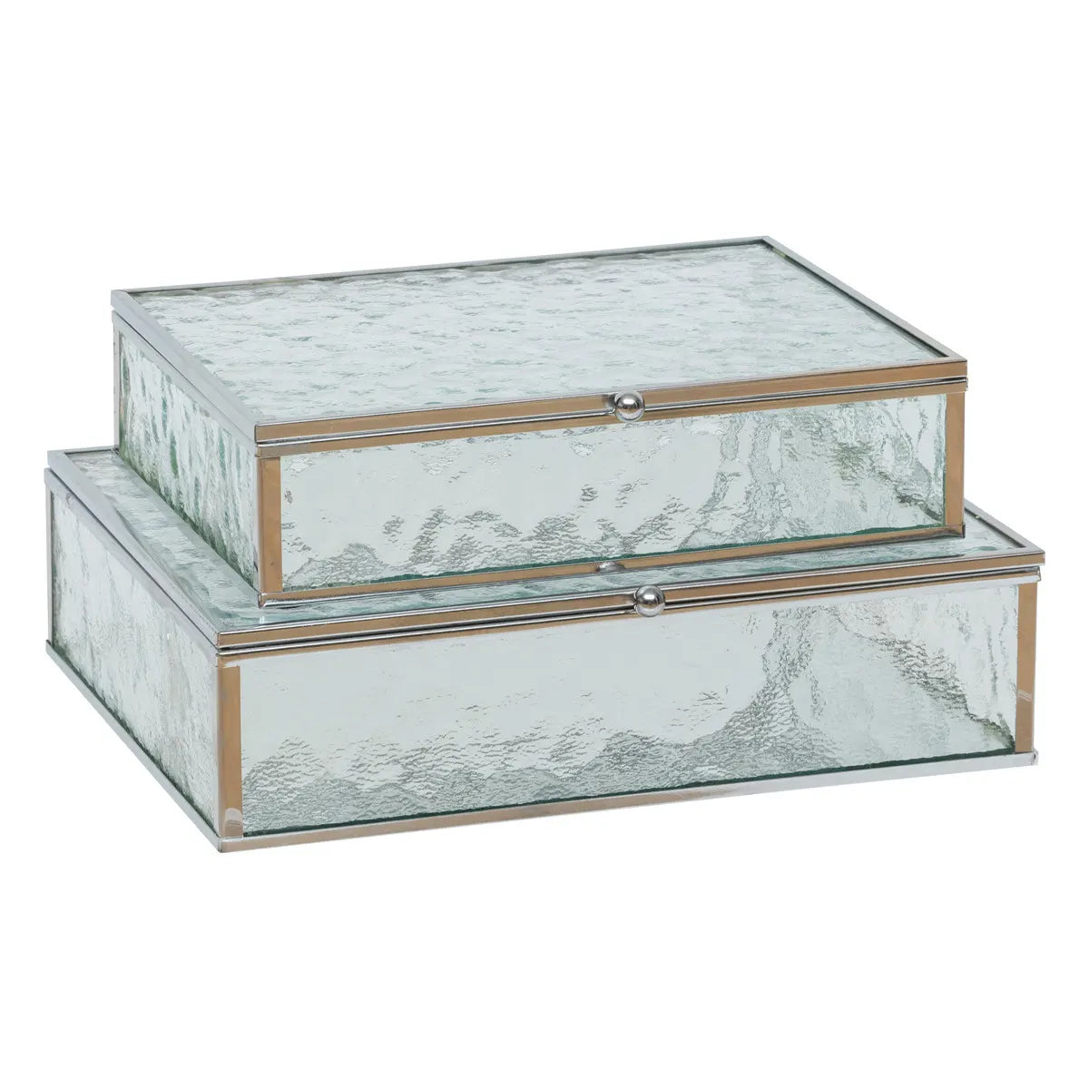 Set de cutii pentru depozitarea bijuteriilor Atmosphera Ania, 2 buc, sticlă