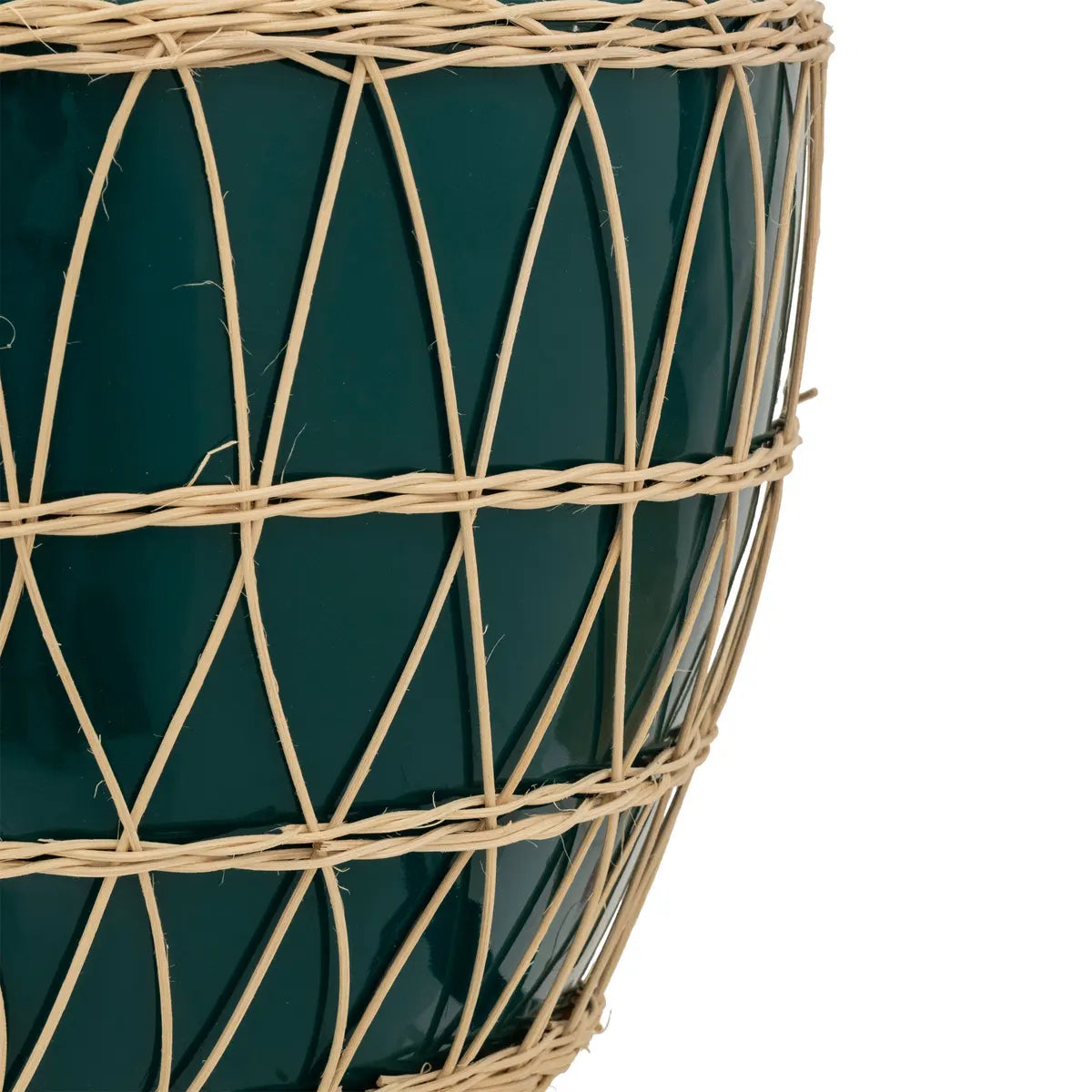 Vază Atmosphere Yucatan, ceramică, ratan, 33 cm