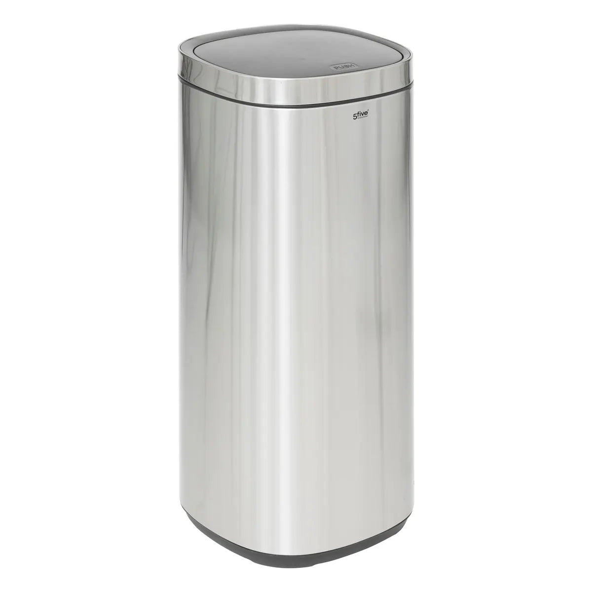 Coș de gunoi 5five, rotund, oțel inoxidabil, buton, 50 l