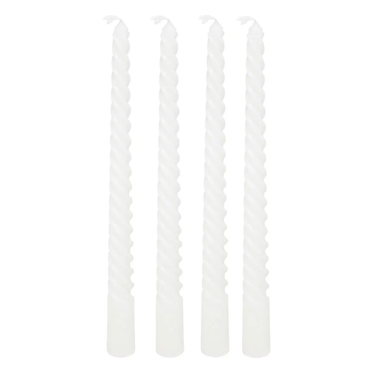 Set de lumânări neparfumate Atmosphera Many, 4 lumânări răsucite, 25 cm, Alb