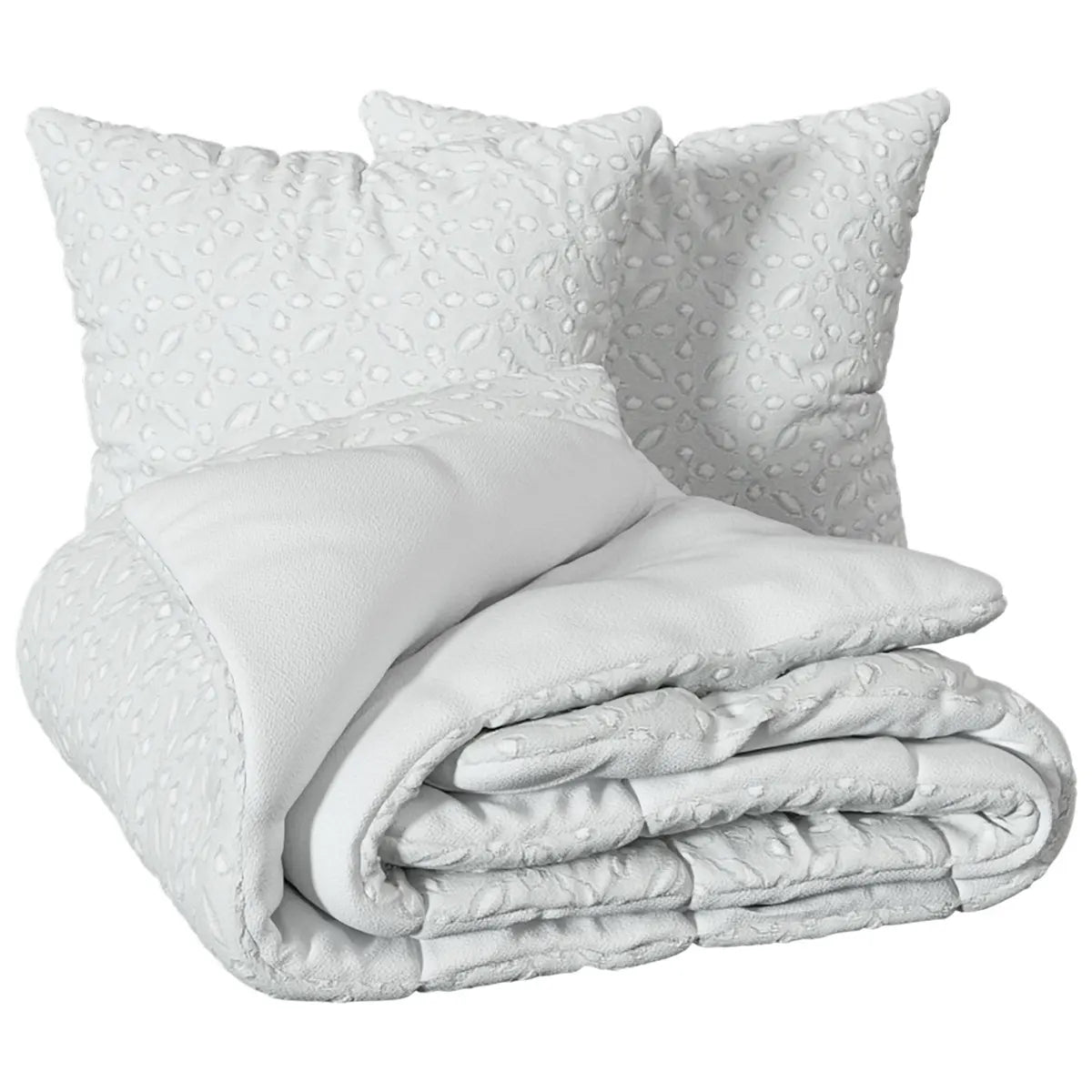 Lenjerie de pat Atmosphera Swan, Jacquard, 260x240 cm, Alb