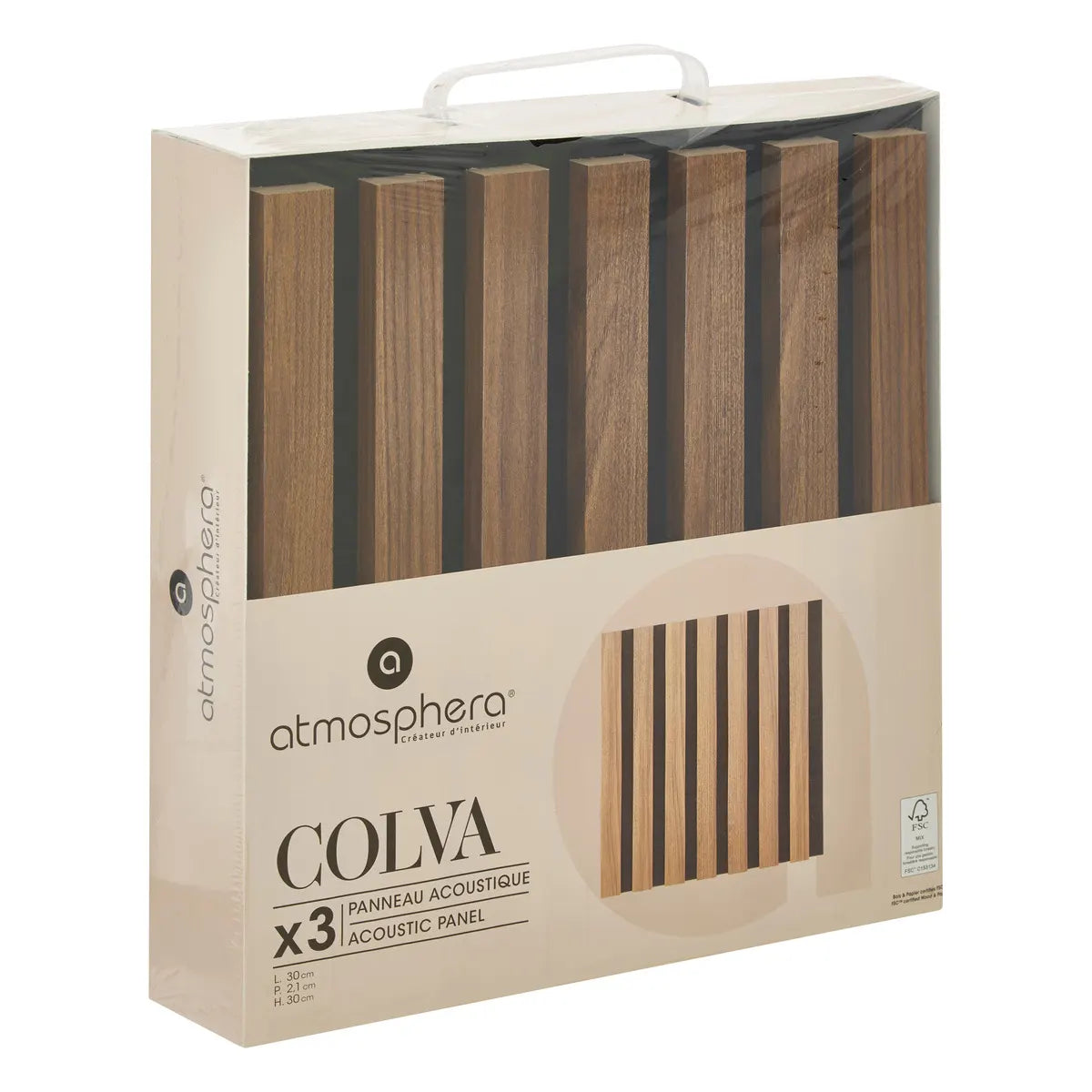Set panouri decorative Atmosphera Colva, MDF, 30x30 cm, 3 buc.