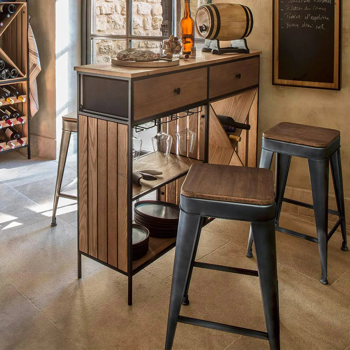 Scaun de bar Joris, Metal, cu atmosferă