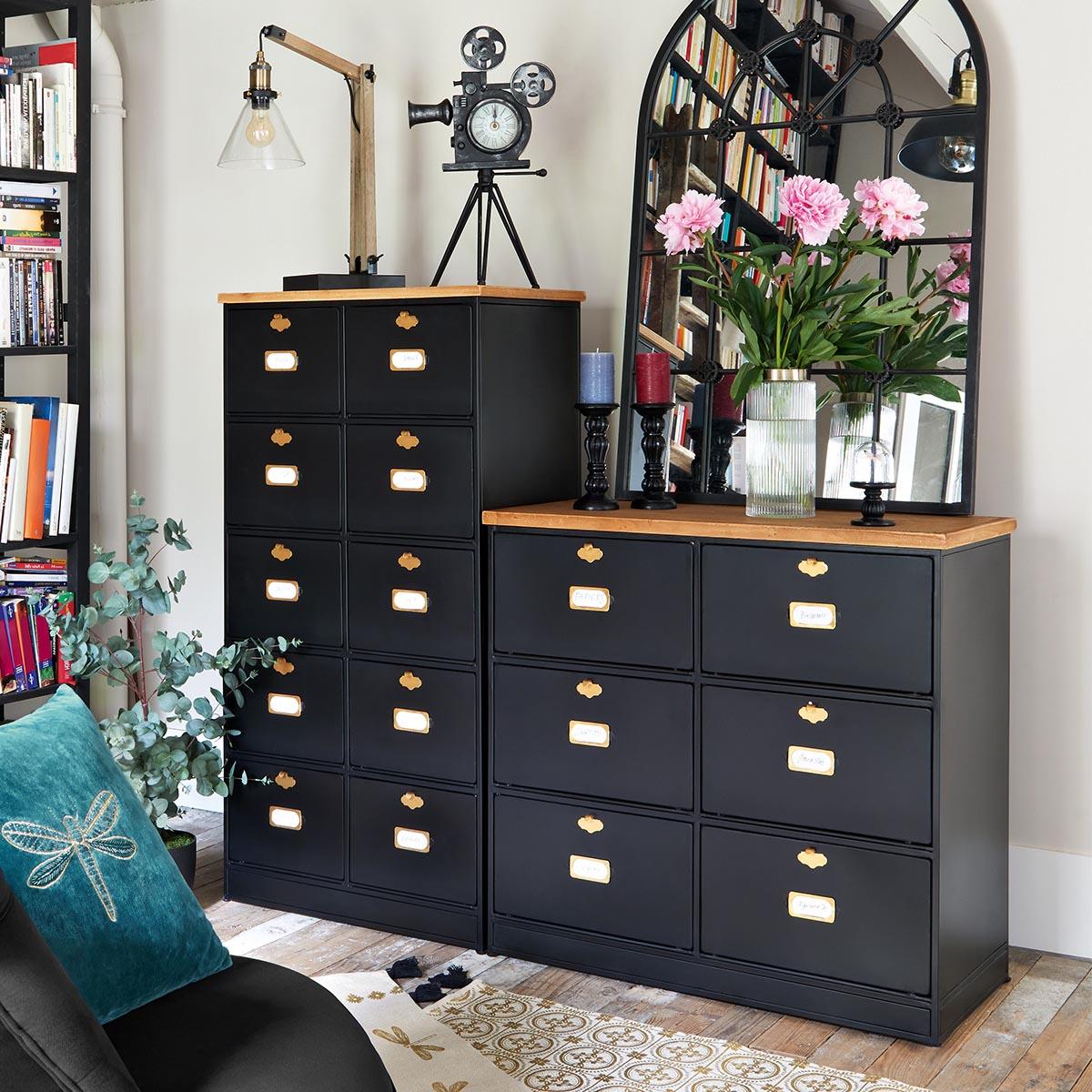 Comodă Atmosphera Ivan, 6 sertare, Negru