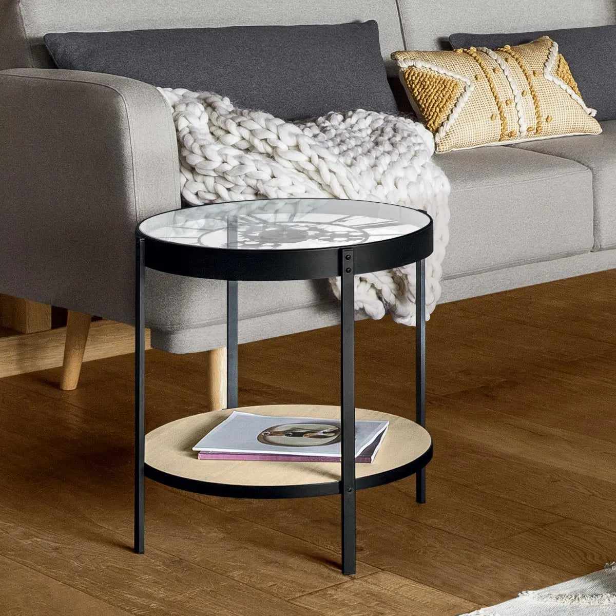 Masă de cafea Atmosphere Méca, Metal, 51 cm, MDF