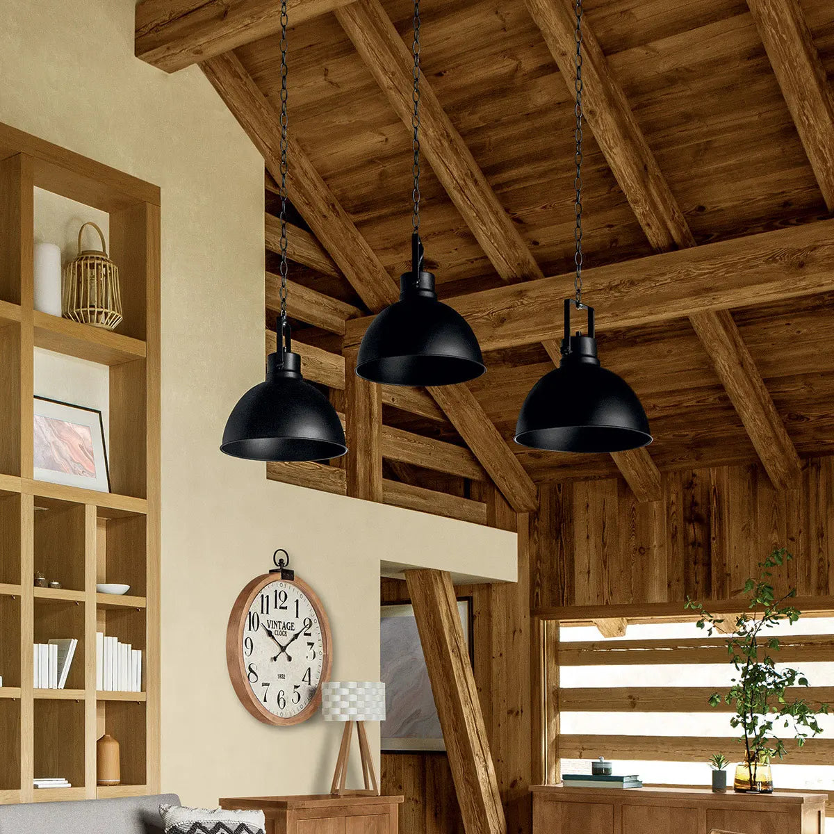 Pandantiv Atmosphere din bazalt, 30 cm, metal