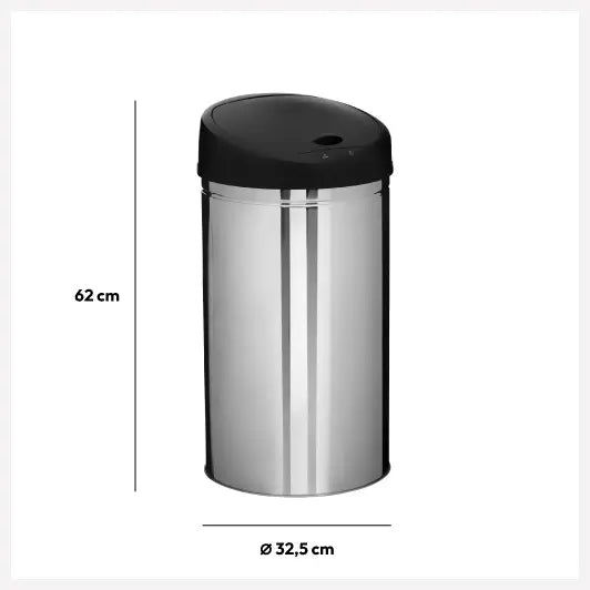 Coș de gunoi automat 5five Sensor, Rotund, Oțel inoxidabil, 42 l