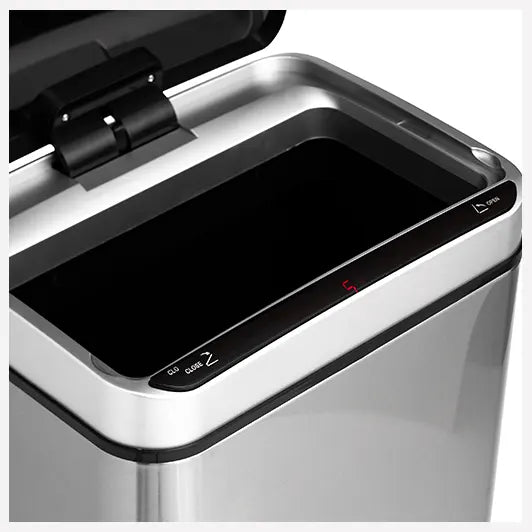 Coș de gunoi automat 5five Sensor, dreptunghiular, oțel inoxidabil, 40 l
