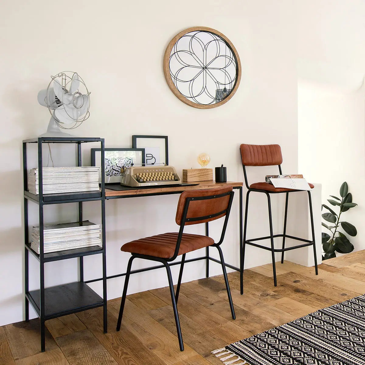 Scaun de bar Atmosphera Dario, piele de bivol