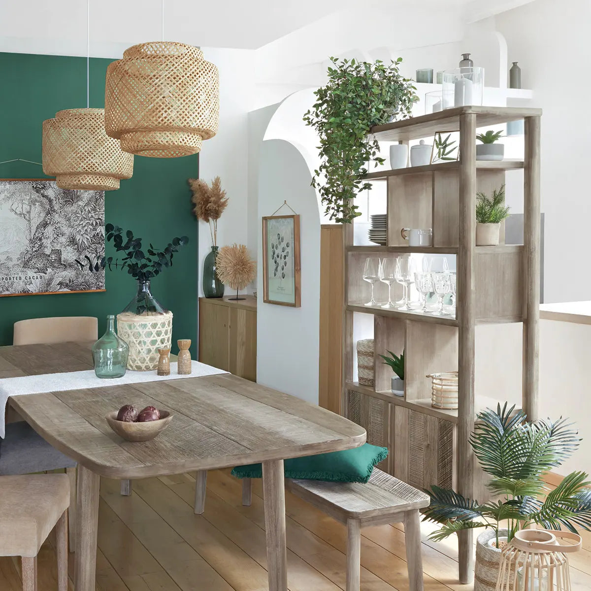 Bibliotecă Atmosphera Banila 95x35x180 cm, Salcâm