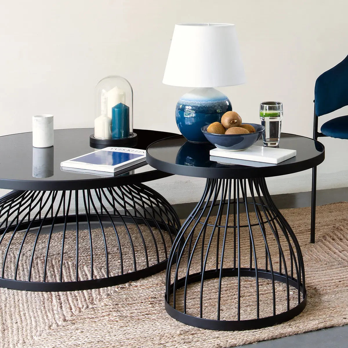 Masă de cafea Atmosphera Kushi, 90cm, Negru