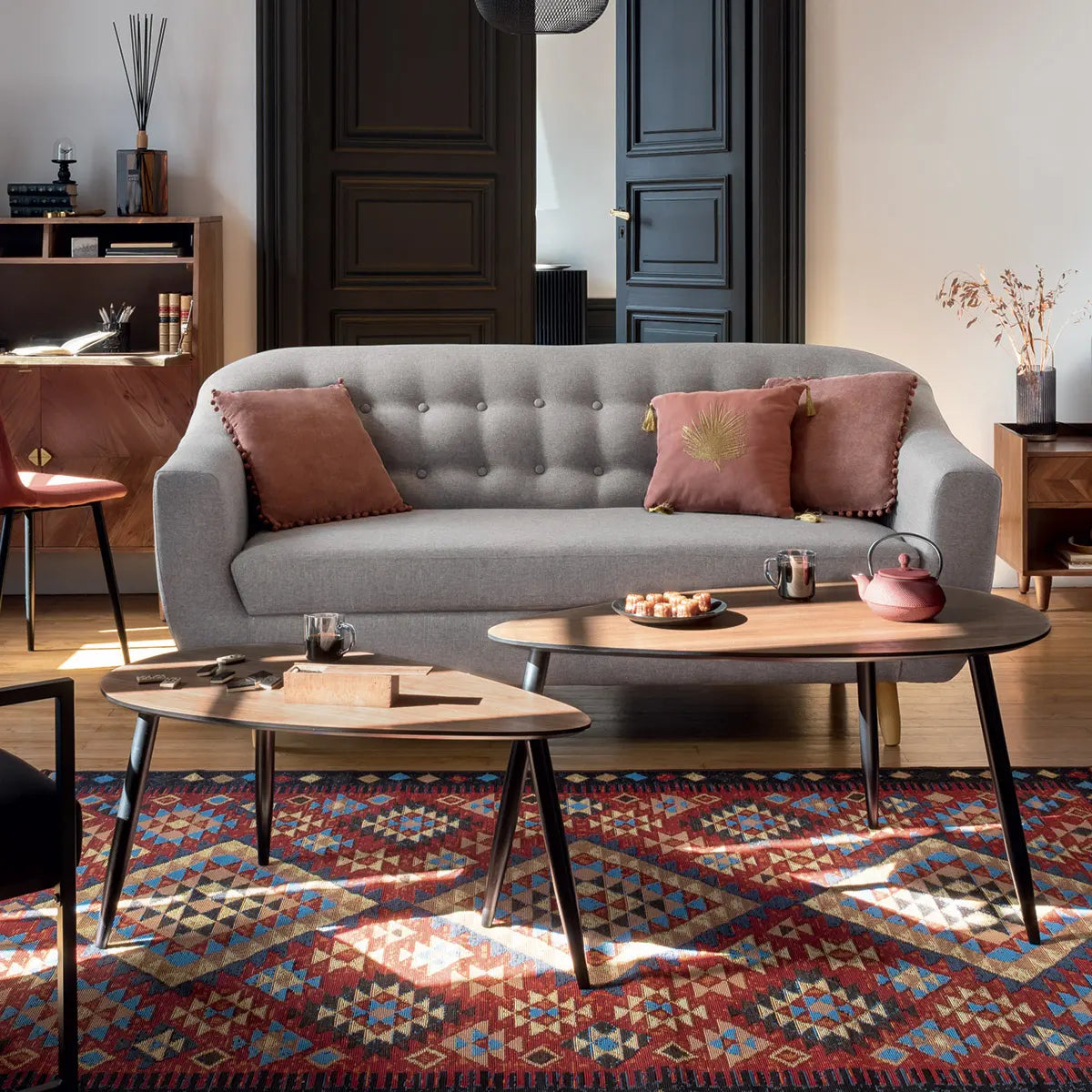 Masă de cafea Atmosphera Mileo, nuc, 2 bucăți