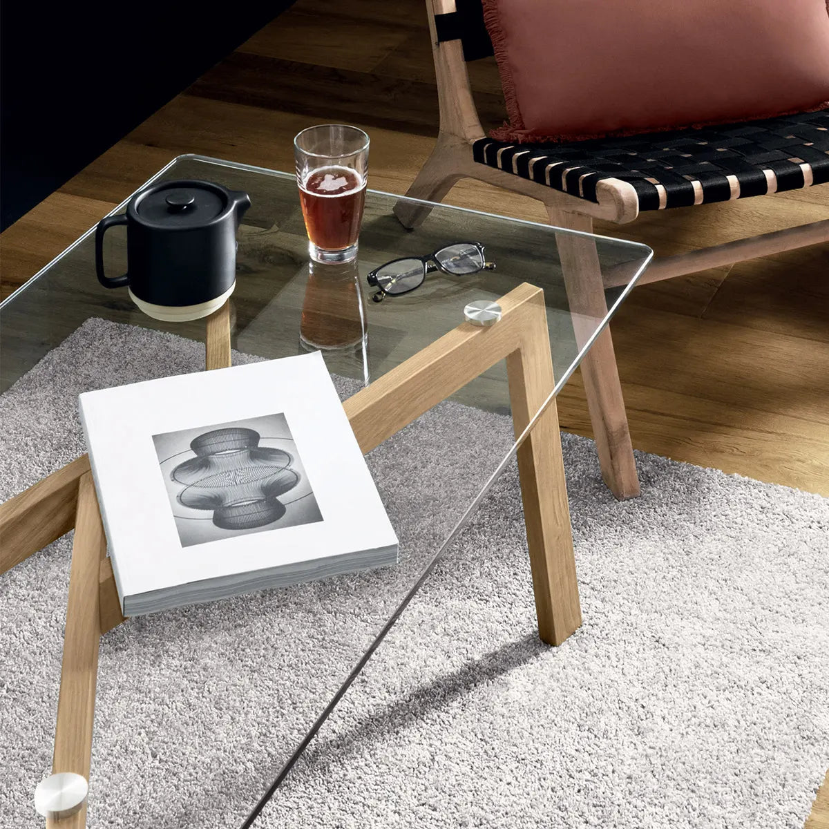 Masă de cafea Atmosphera Taho, 110x60 cm, sticlă securizată