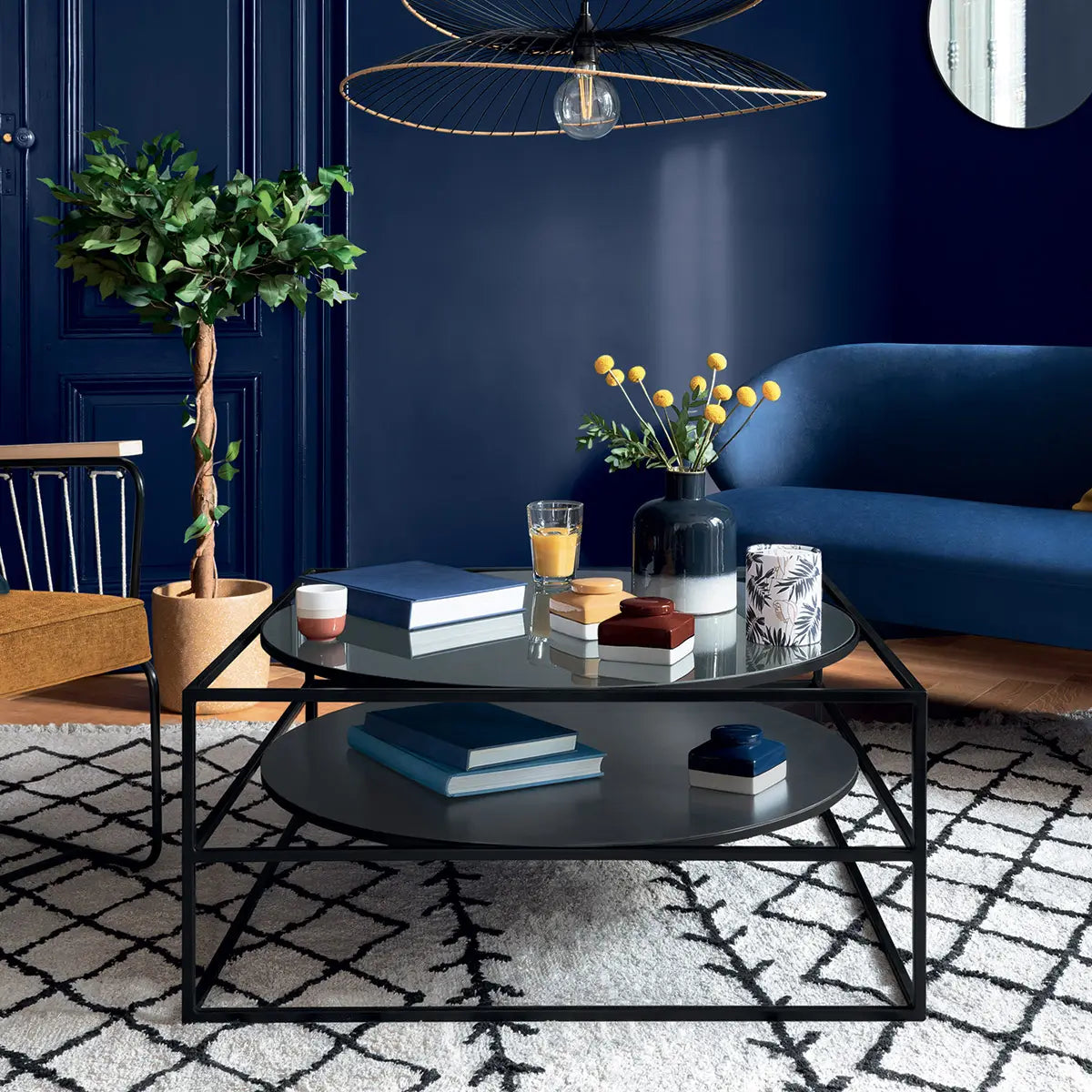 Masă de cafea Atmosphera Yoho, 90x90 cm, Negru