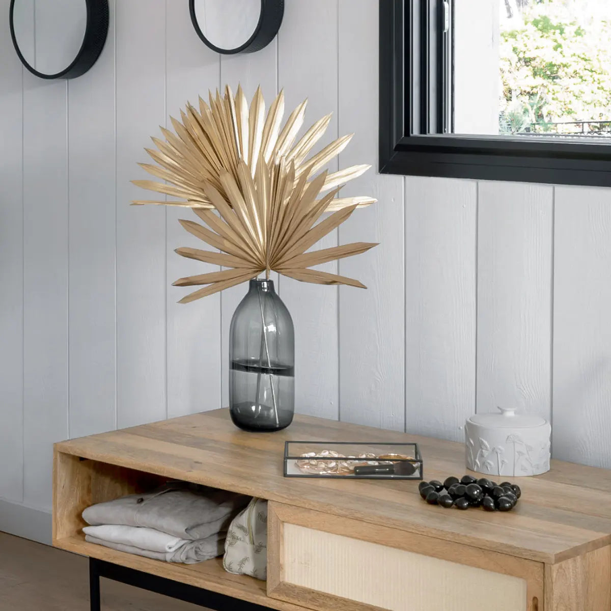 Vază Atmosphera Line, 30cm, sticlă, gri