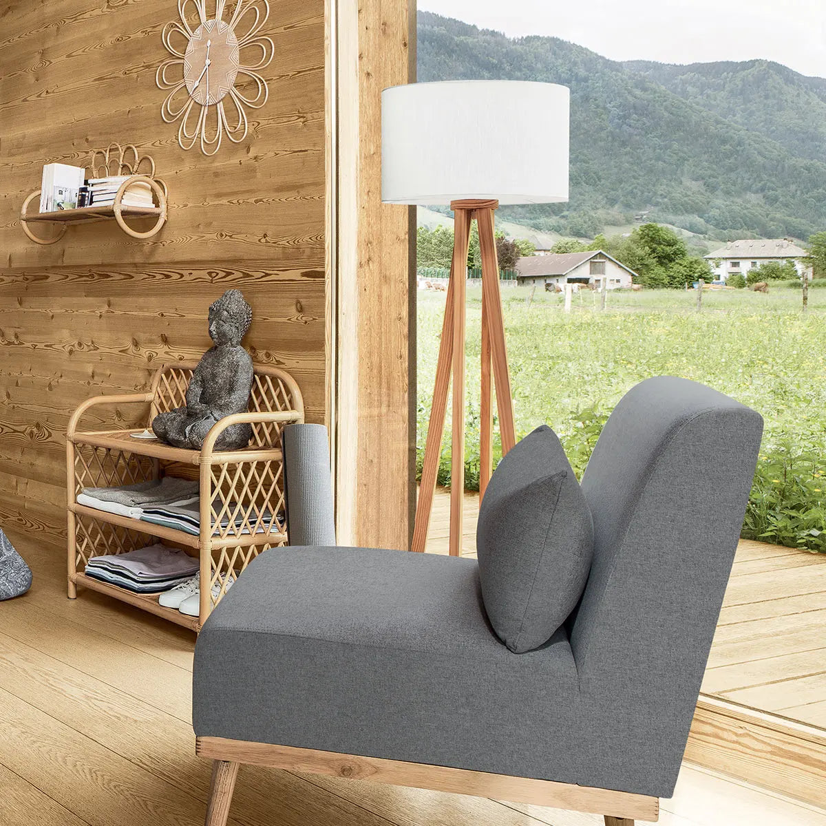 Lampion atmosphera Molu, Lemn, 141 cm