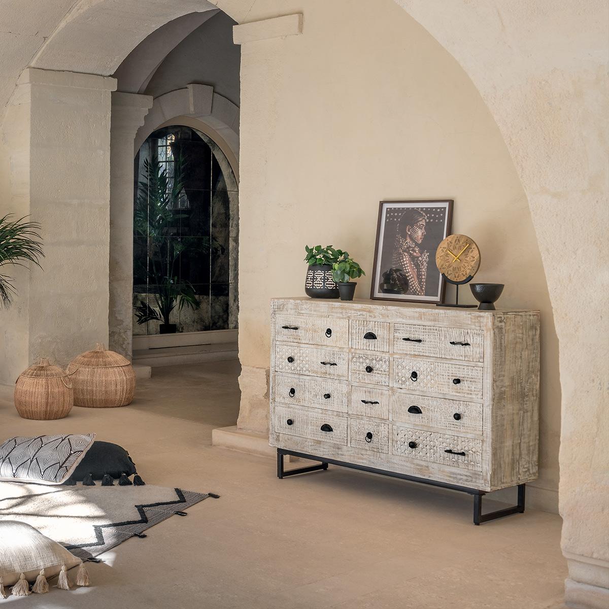 Comodă Atmosphera Ajay, 12 sertare, lemn de mango