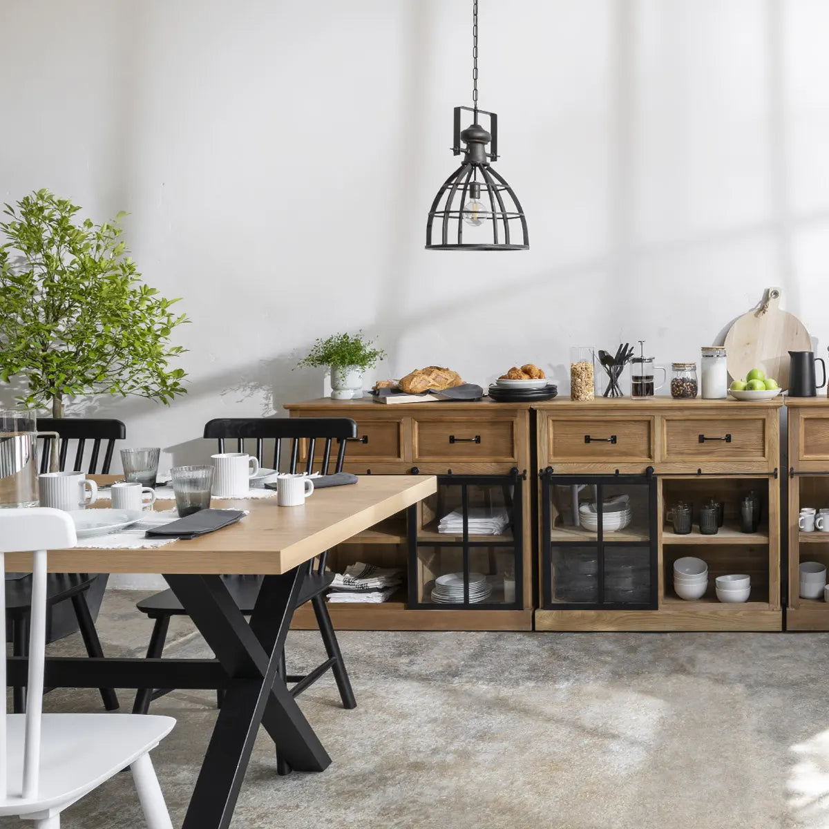 Scaun de sufragerie Atmosphera Isabel, Lemn, Negru