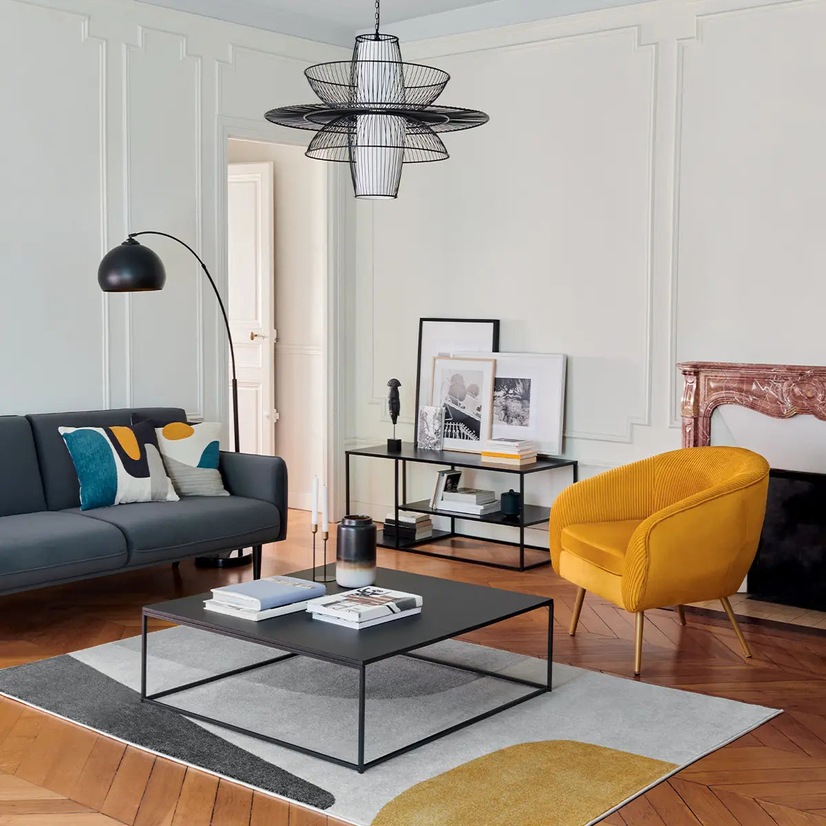 Masă de cafea Atmosphera Gota, 100x100 cm, Negru