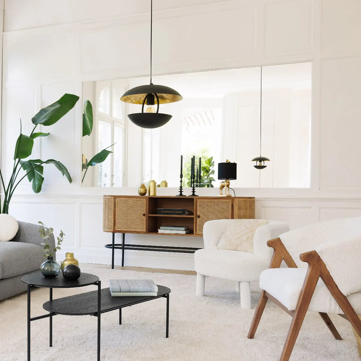 Atmosferă fotoliu Amza, Boucle, Alb, Heveia