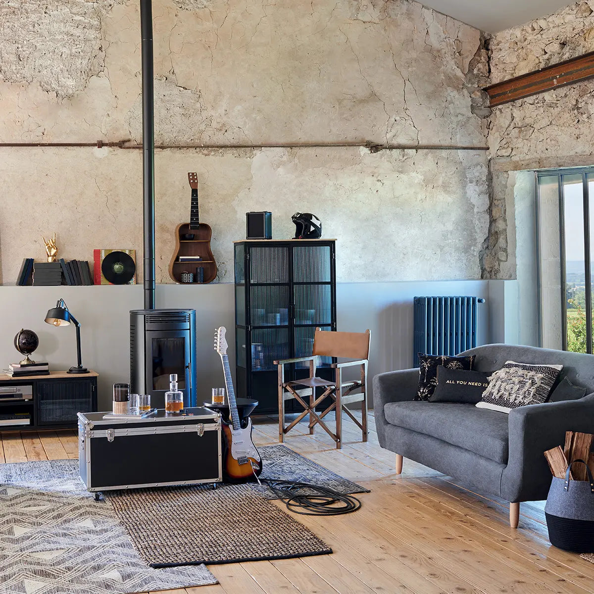 Canapea retro cu trei locuri, 184x82x87 cm