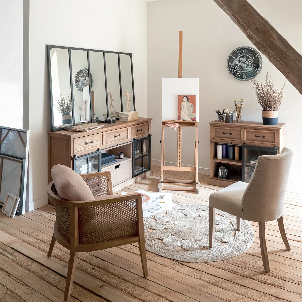 Ceas de perete Atmosphera Izia, Mecanism, Ø51 cm, Plastic