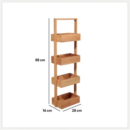 Raft 5five pe roți, Bambus, 4 niveluri