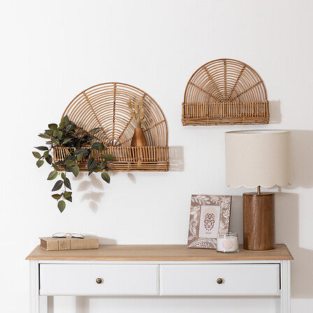 Raft de perete Atmosphera Estela, Rattan, 2 bucăți