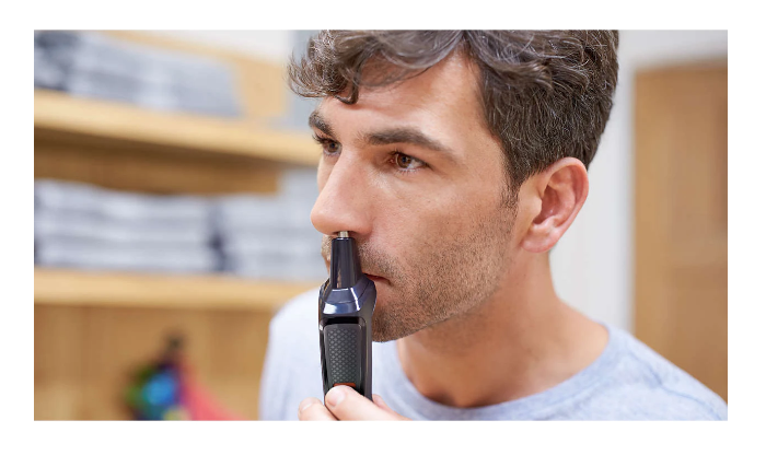 Aparat de tuns facial multifuncțional 6 în 1 Philips Multigroom MG3710/15, Fără fir, Lame auto-ascuțitoare, 4 piepteni, Negru