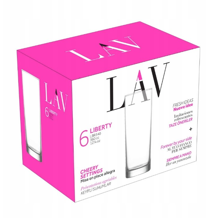 Set pahare suc LAV Liberty, 360 ml, 6 buc.