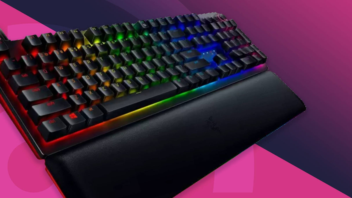 Tastatură de gaming Razer DeathStalker V2, switch-uri optice roșii, neagră