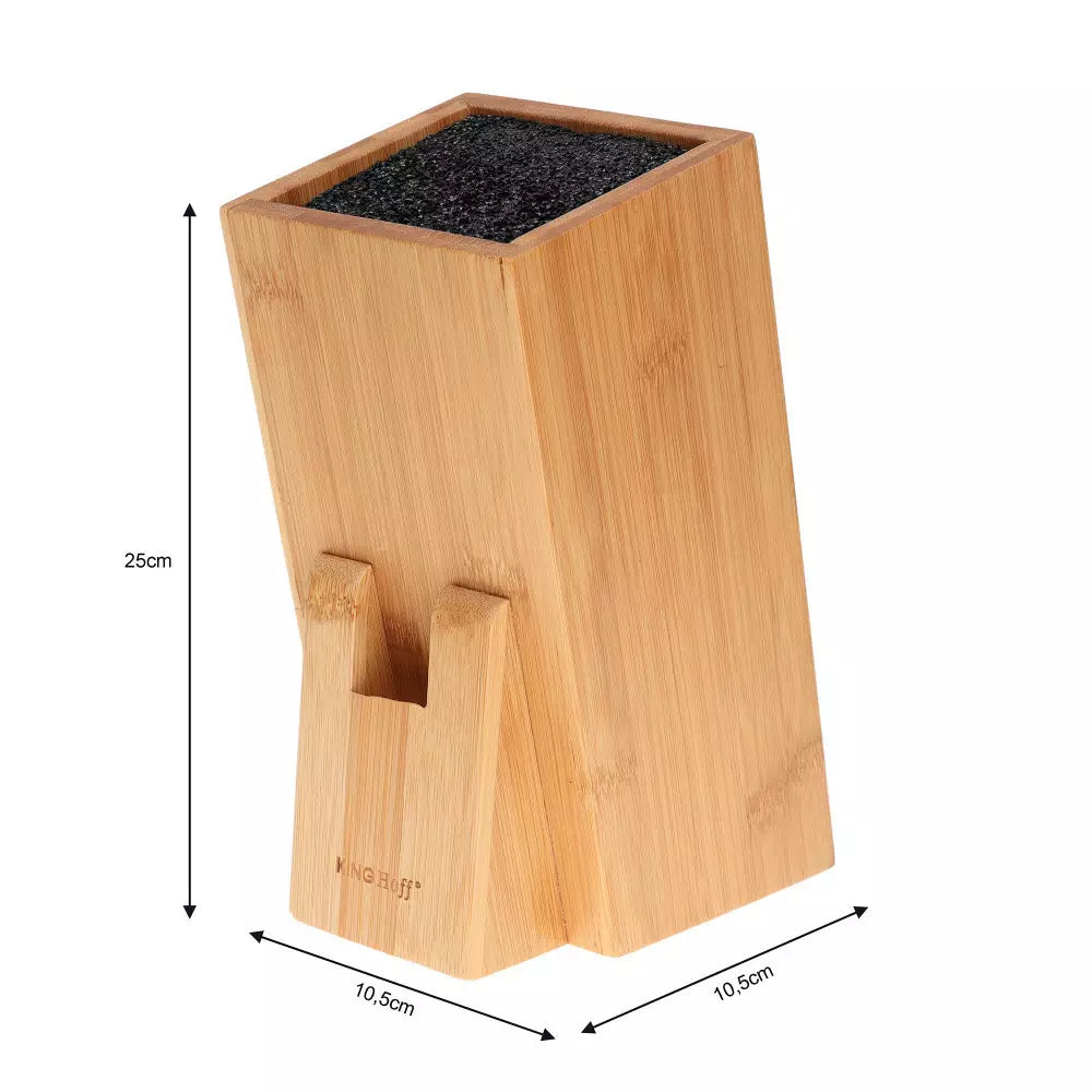 Suport pentru cuțite KingHoff 1558, Bambus, 10, 5x10, 5x25 cm