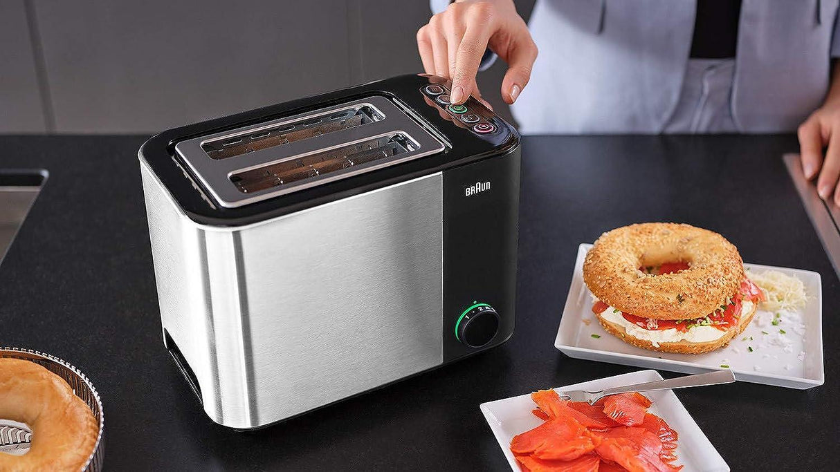 Prăjitor de pâine Braun HT5015WH, 1000W, Inox