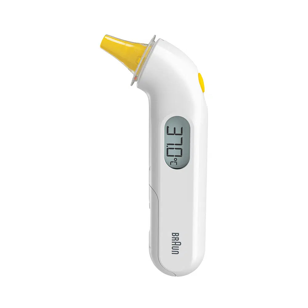 Termometru auricular Braun ThermoScan 3, indicator de febră, măsoară într-o secundă, alb