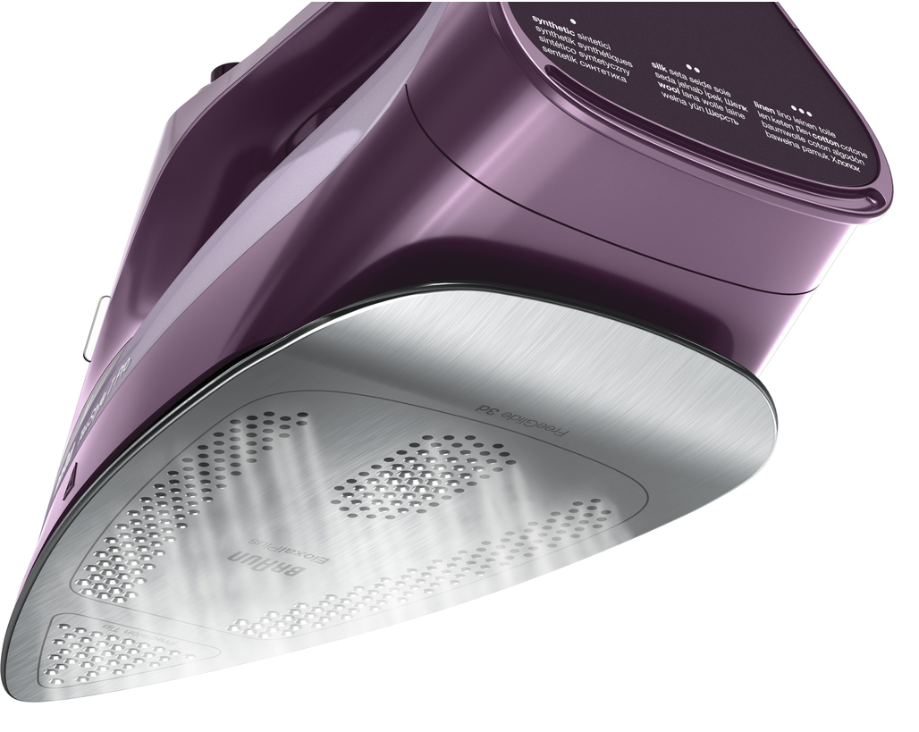 Fier de călcat cu abur Braun TexStyle 7 SI7181VI, 3100W, 300ml, talpă FreeGlide 3D ElxoalPlus, anti-picurare, mod iCare, autocurățare, oprire automată, violet
