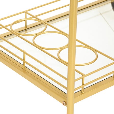 Masă laterală Atmosphera Antonella, sticlă și metal, aurie