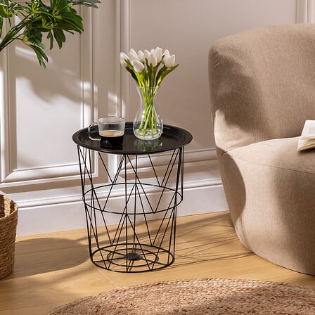 Masă laterală Atmosphera Kumi, Metal, Ø37 cm