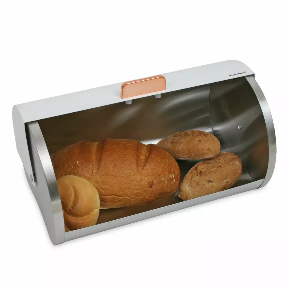 Cutie pentru pâine Klausberg 7270, 39 cm, Metal, Alb/argintiu